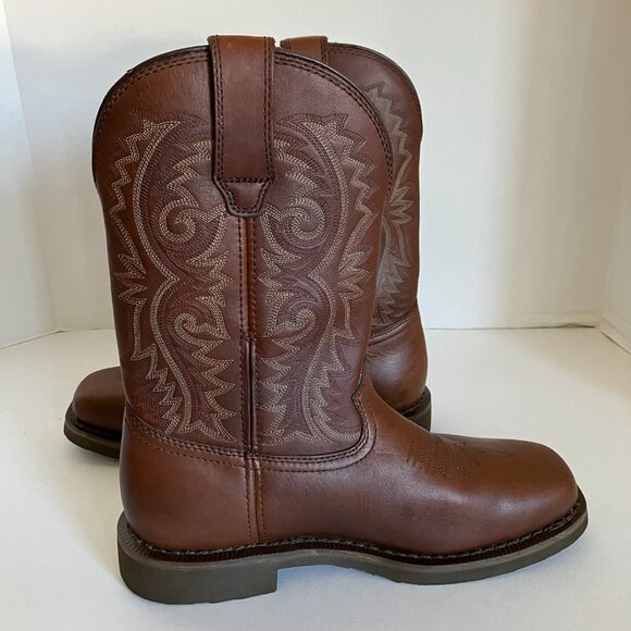 Rocky Original Pull On Mens Size 8 Brown Western Cowboy Work Boot Water Proof. - Picture 5 of 11